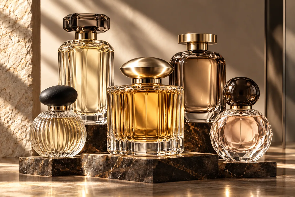 Private label üretim için etiketsiz parfüm şişeleri